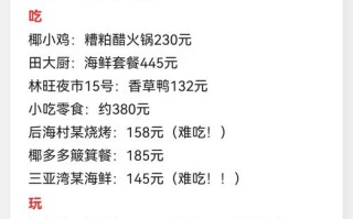 南京到三亚自驾游要花多少钱？